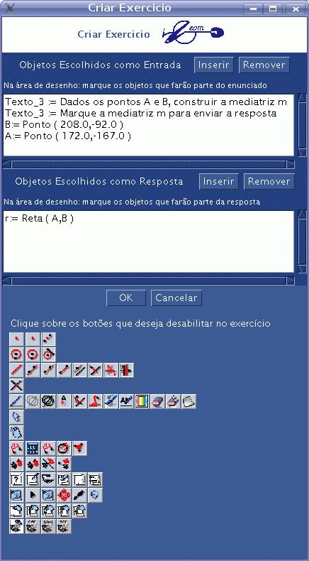 janela para autoria de exercício